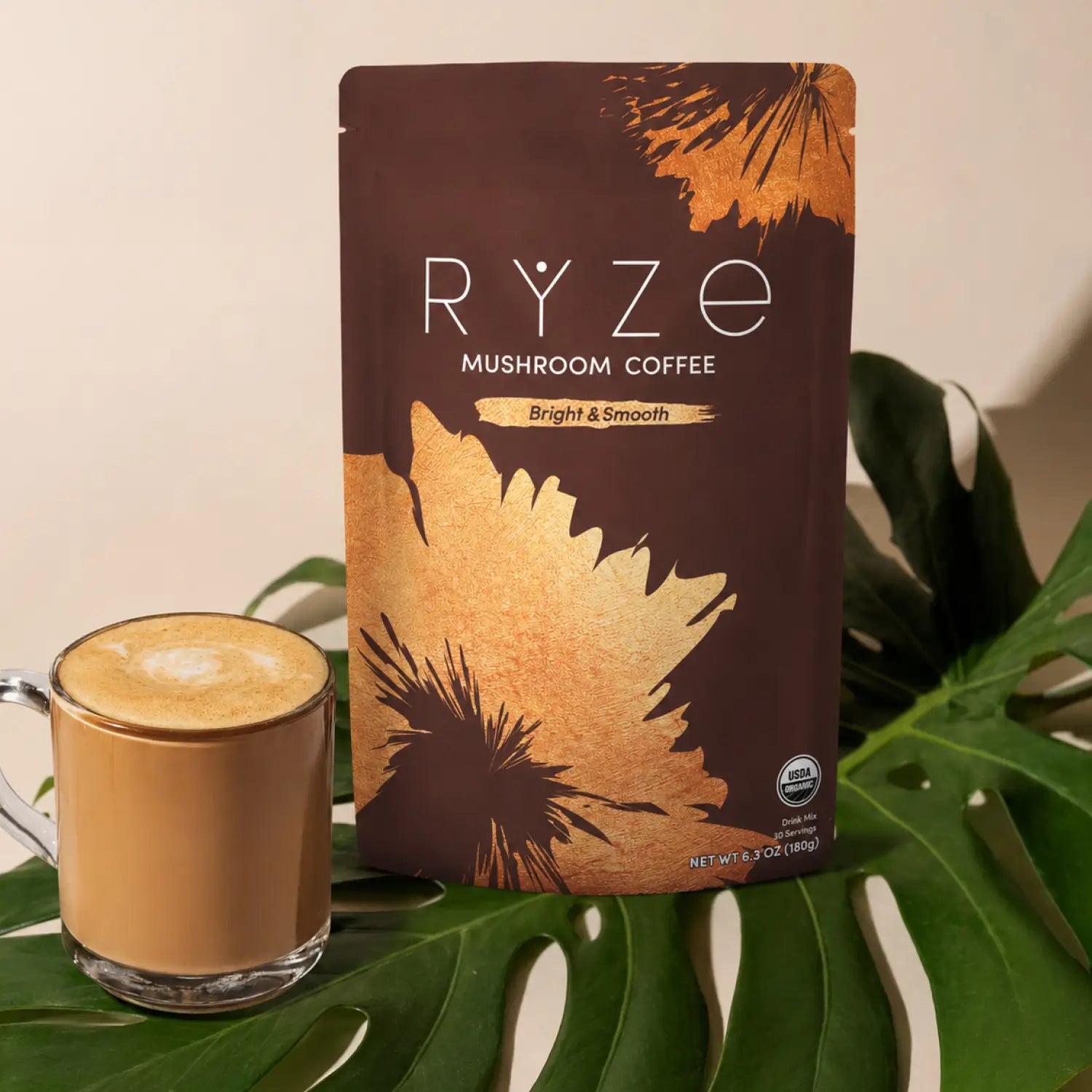 Mushroom Coffee — Organic Instant Coffee with Cordyceps & Reishi, 30 Servings G5 li