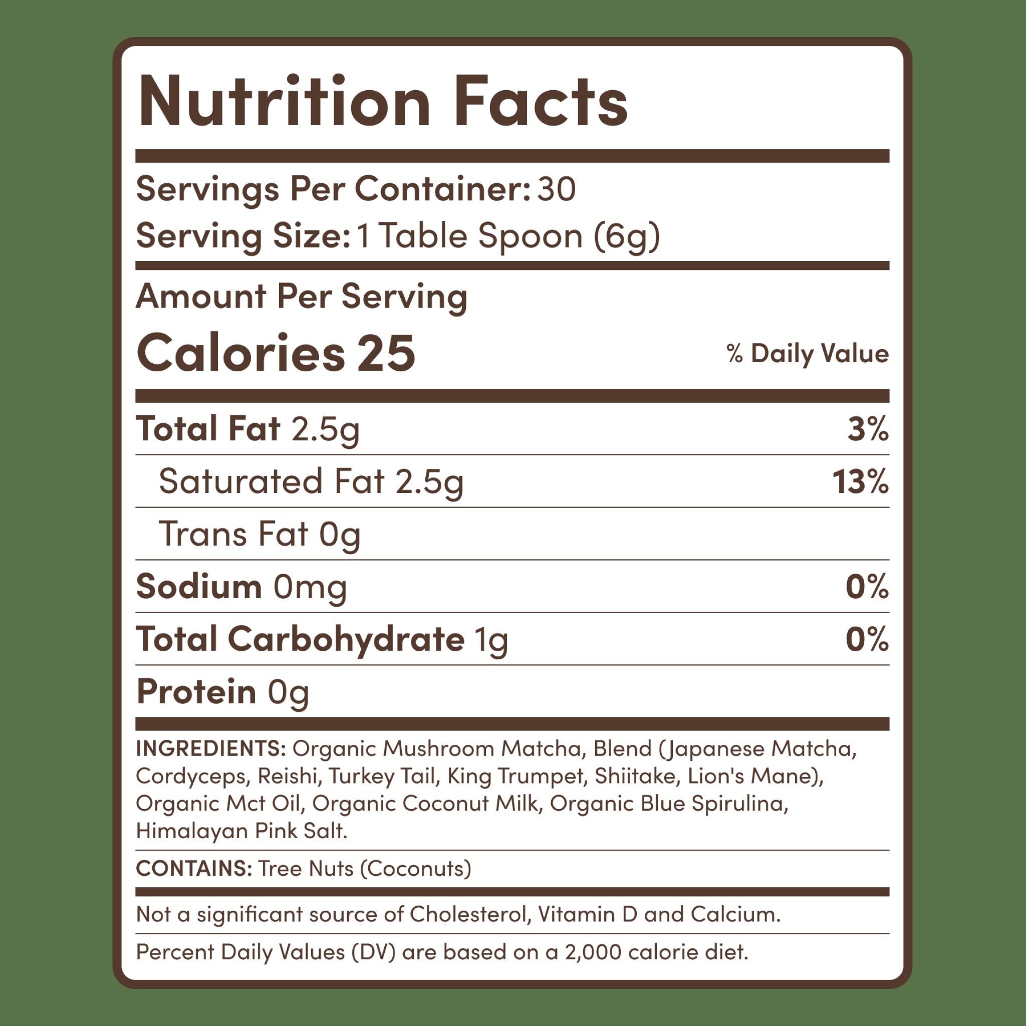 Mushroom Matcha — Organic Instant Matcha Latte with Lion's Mane & King Trumpet, 30 Servings B7 8H