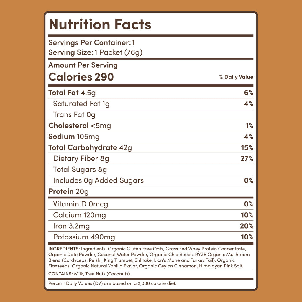 Mushroom Overnight Oats (14 Servings) N8 TH