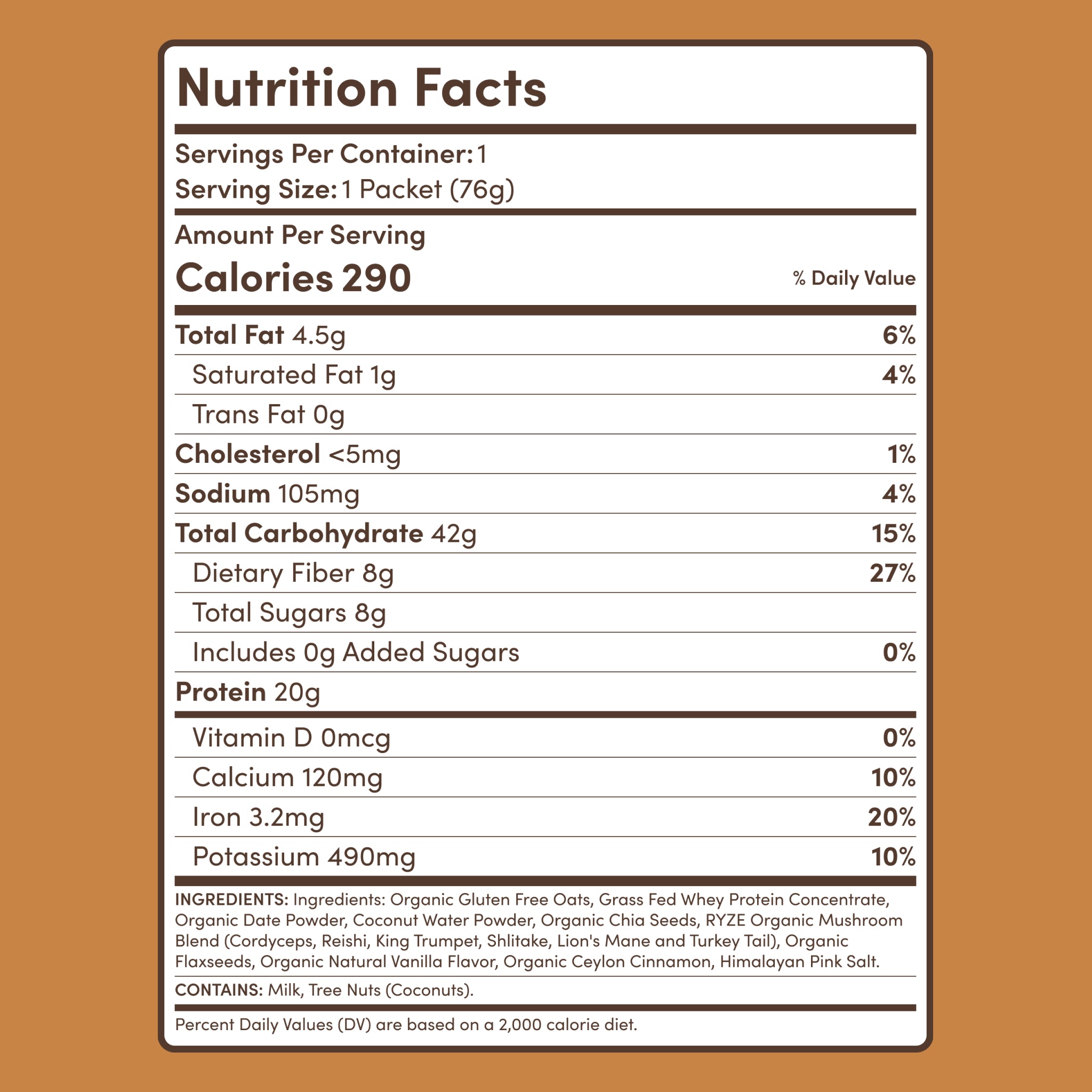 Mushroom Overnight Oats (14 Servings) N8 TH