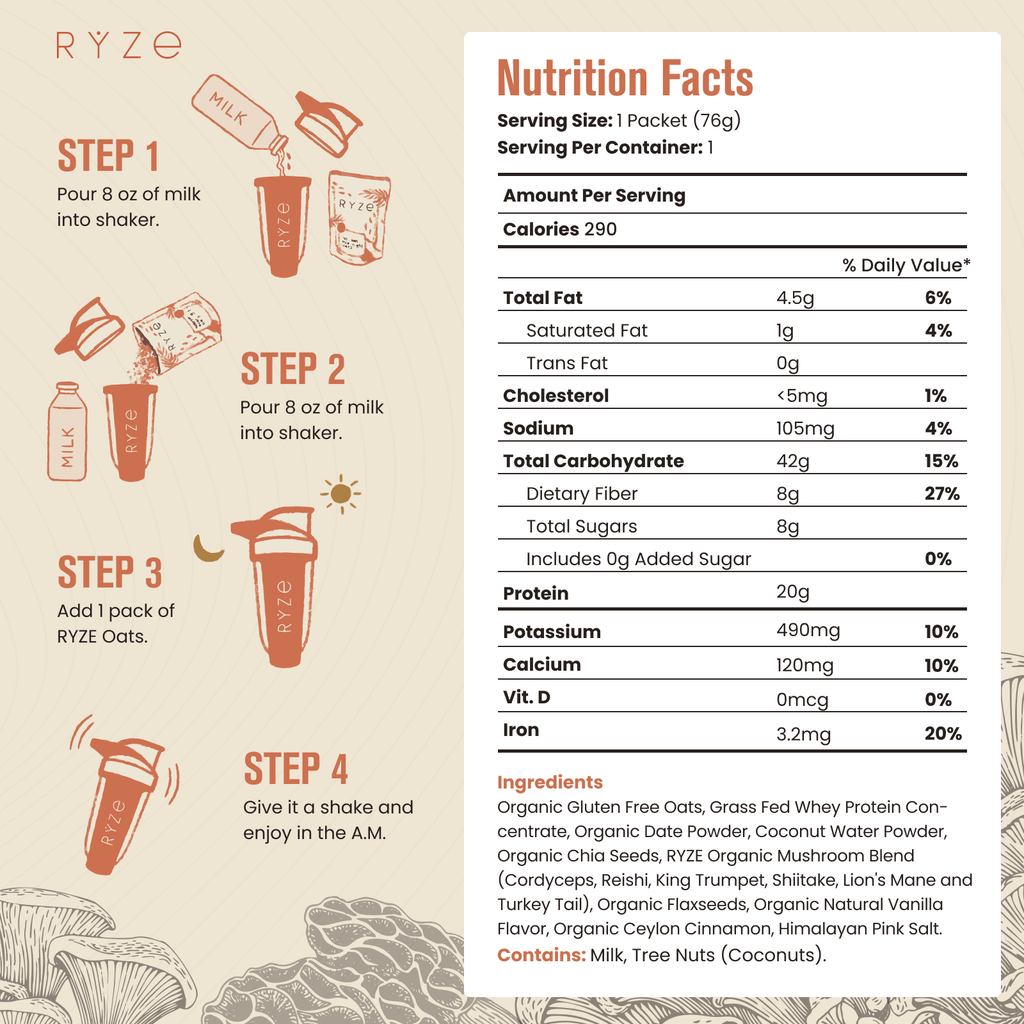 Mushroom Overnight Oats Pack (14 Servings) O4 Rz